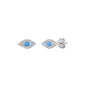 Silver Lab Opal Earrings - Eye