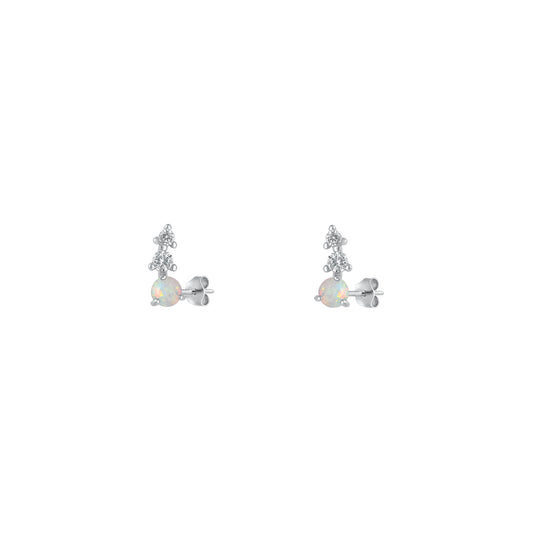 Silver Lab Opal Earring
