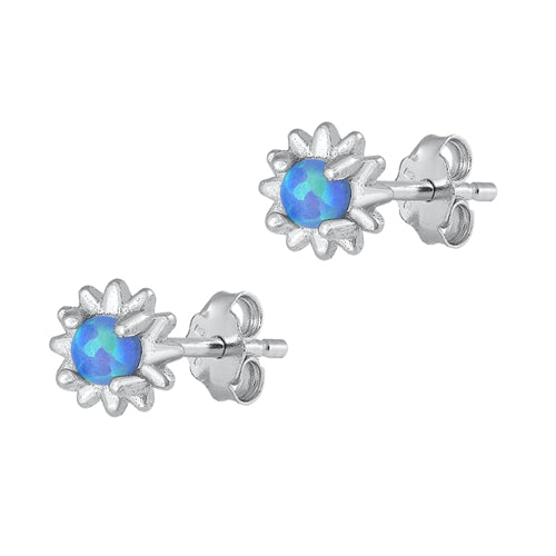 Silver Lab Opal Earrings