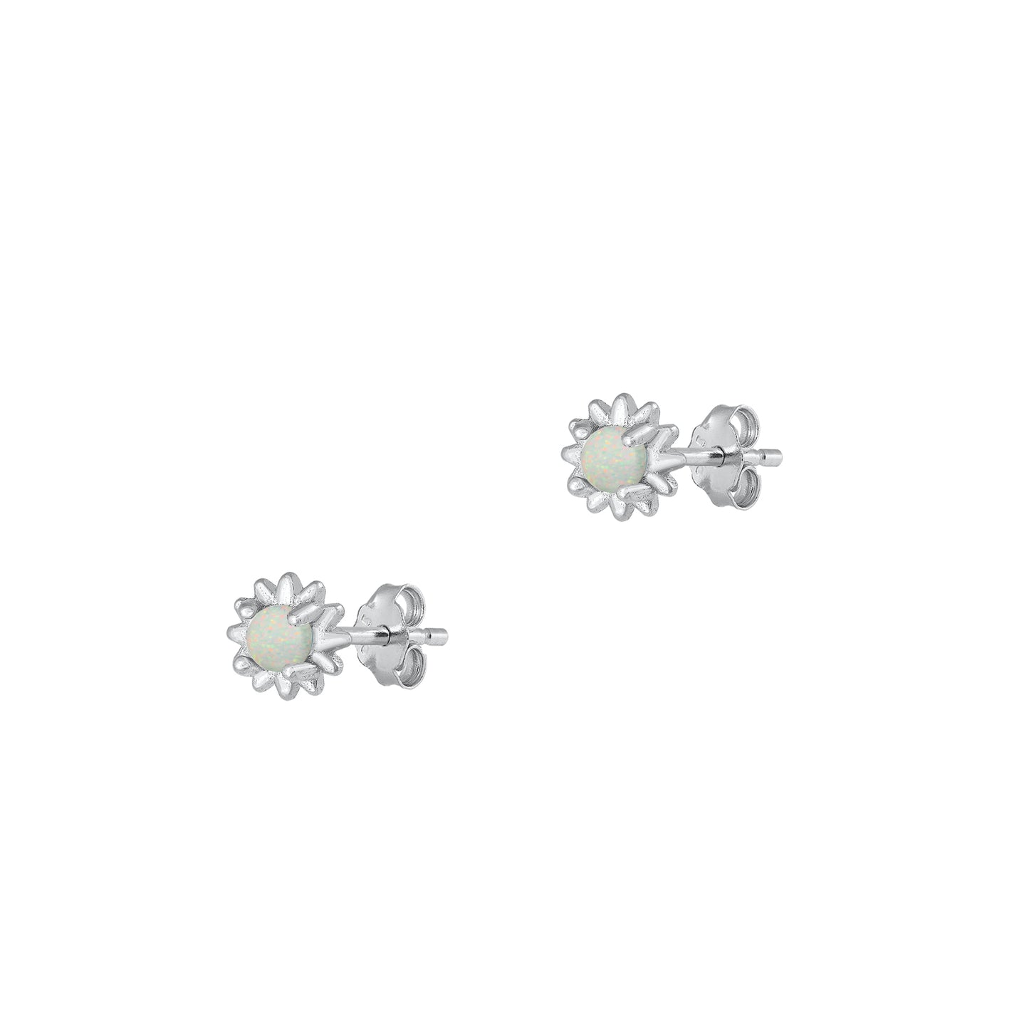 Silver Lab Opal Earrings