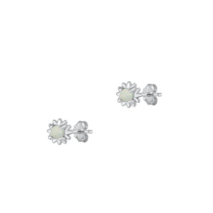 Silver Lab Opal Earrings