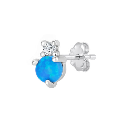 Silver Lab Opal Earrings