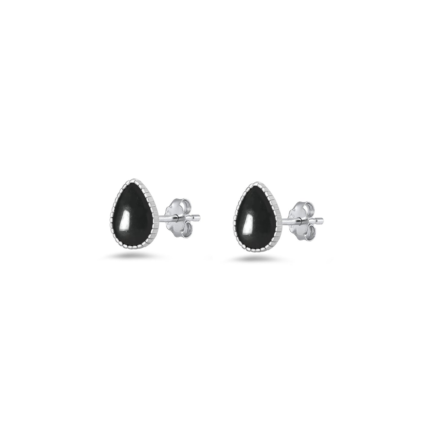 Silver Stone Earring - Teardrop
