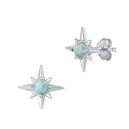 Silver Stone Earrings - Star