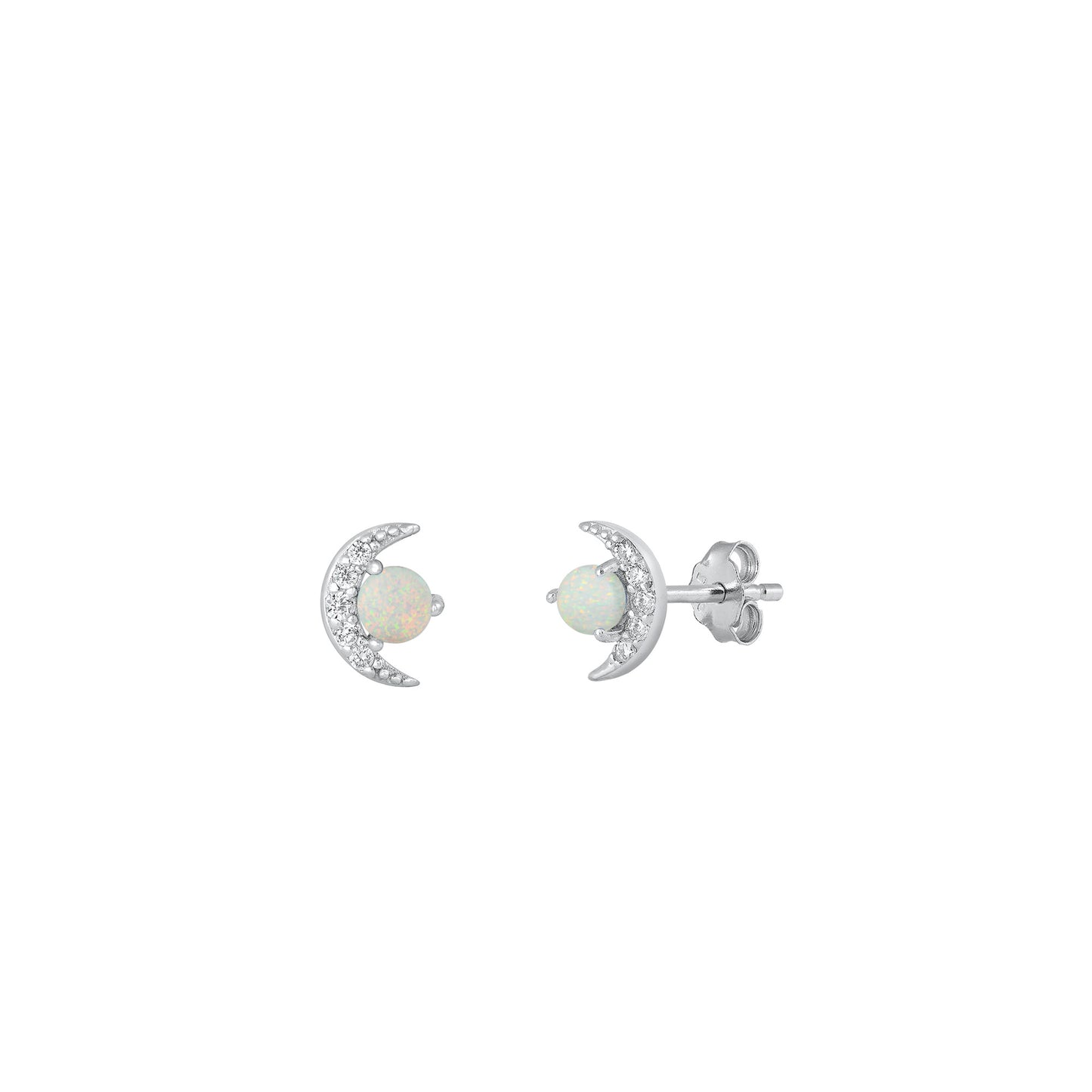 Silver Lab Opal Earrings
