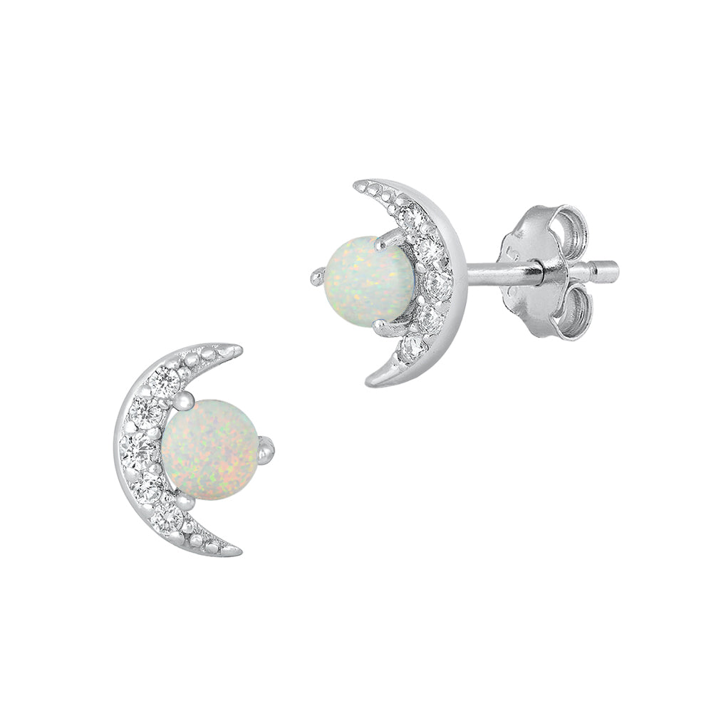 Silver Lab Opal Earrings