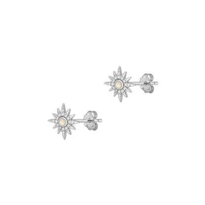 Silver Stone Earrings - Star