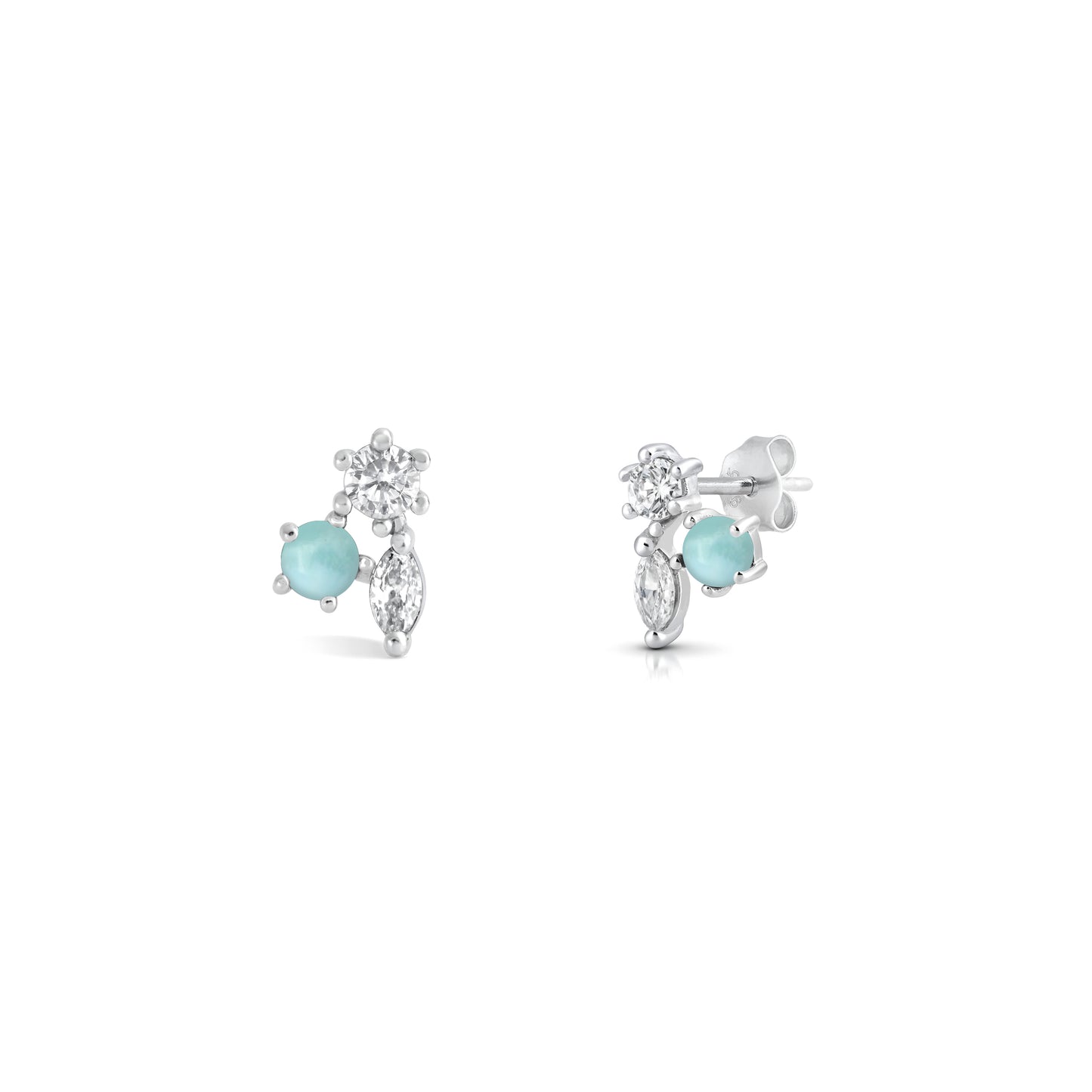 Silver Stone Earring - Cluster
