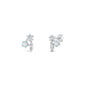 Silver Lab Opal Earring - Cluster