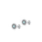 Silver Stone Earrings - Flower