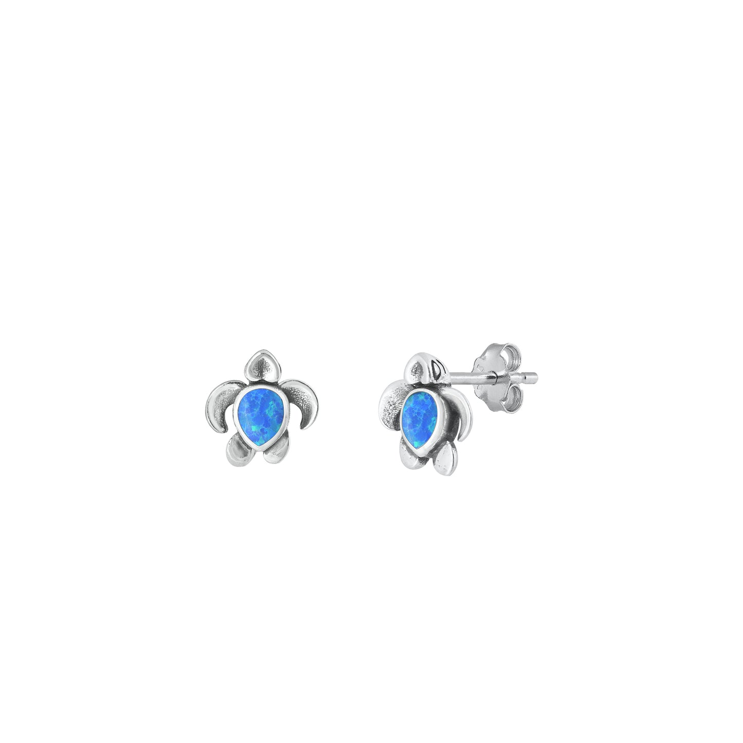 Silver Lab Opal Earrings