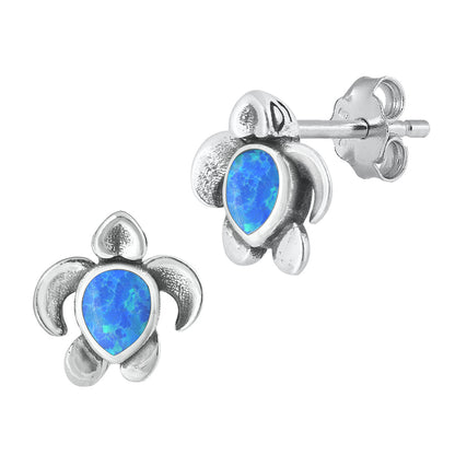Silver Lab Opal Earrings