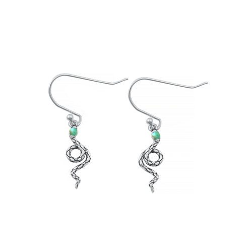 Silver Stone Earrings - Snake