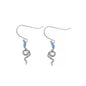 Silver Lab Opal Earrings - Snake