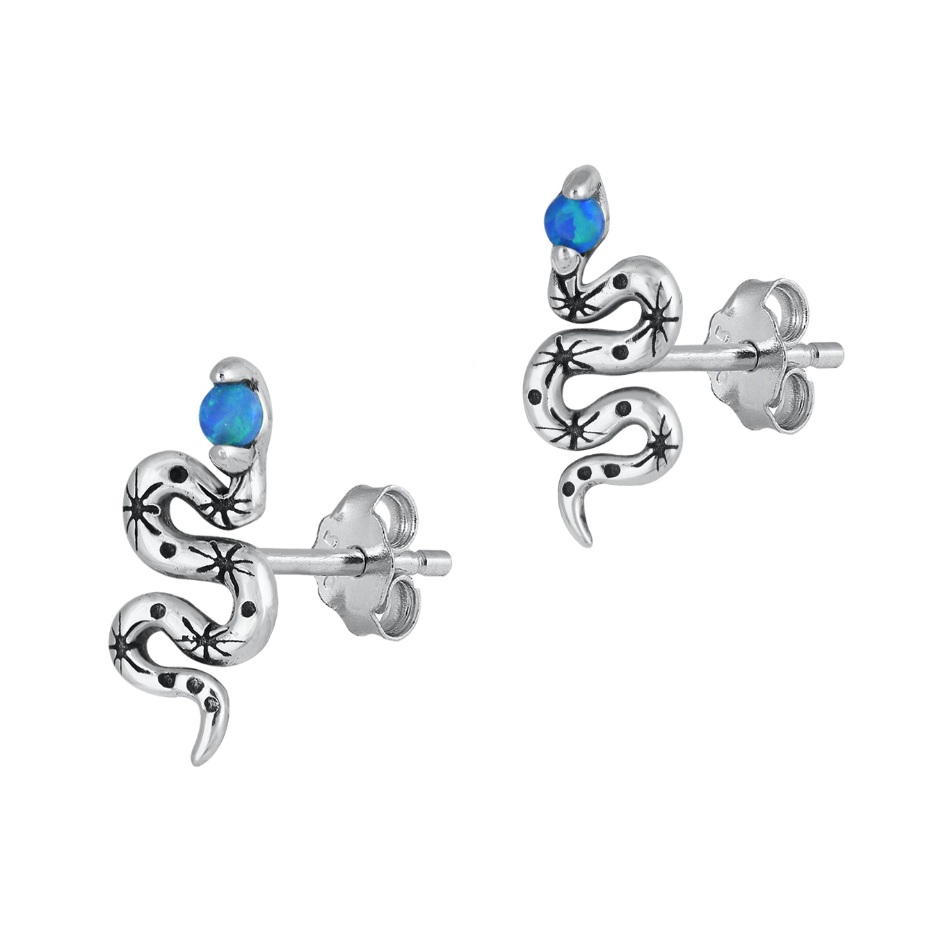 Silver Lab Opal Earrings