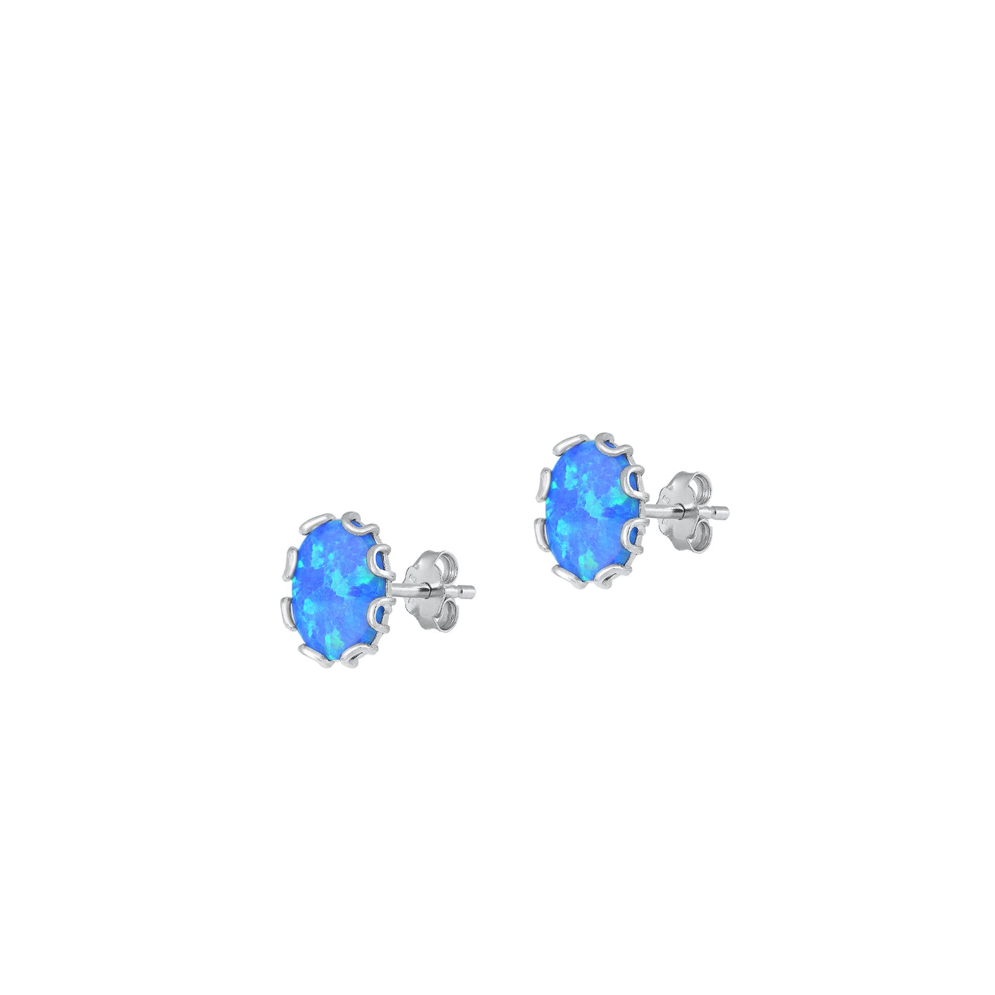 Silver Lab Opal Earring