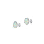 Silver Lab Opal Earring