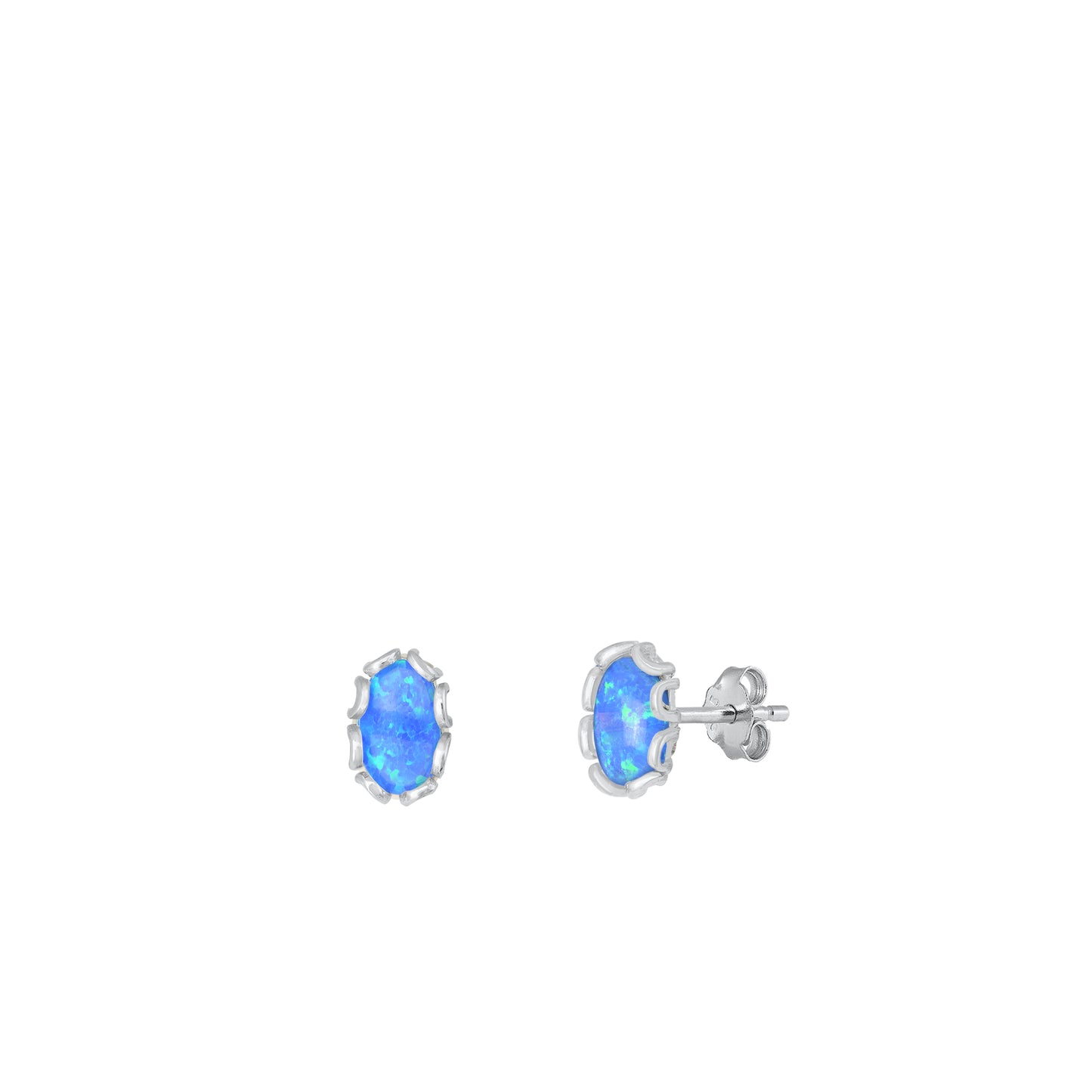 Silver Lab Opal Earrings