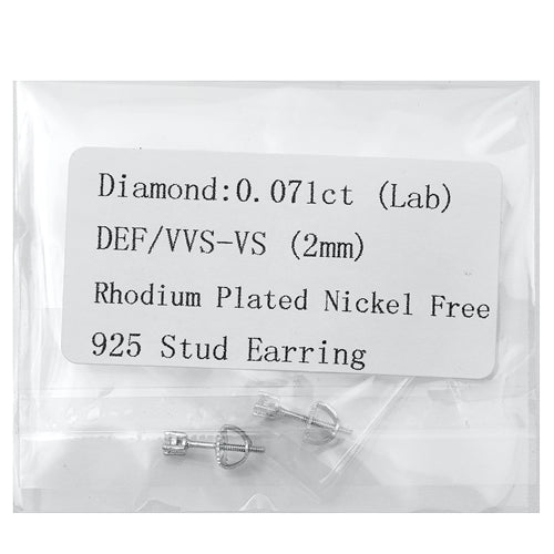 Lab Diamond Earrings - 2 mm