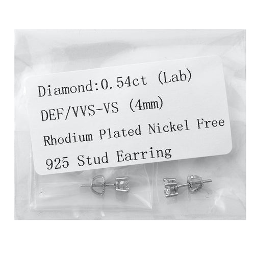 Lab Diamond Earrings - 4 mm