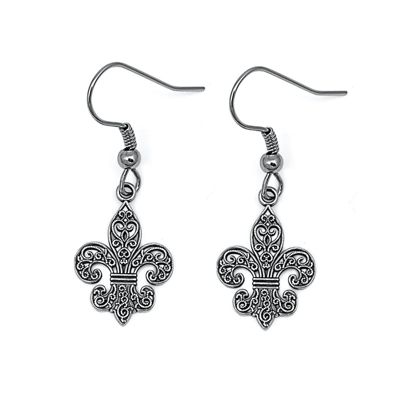 Silver Earrings - Fleur De Lise
