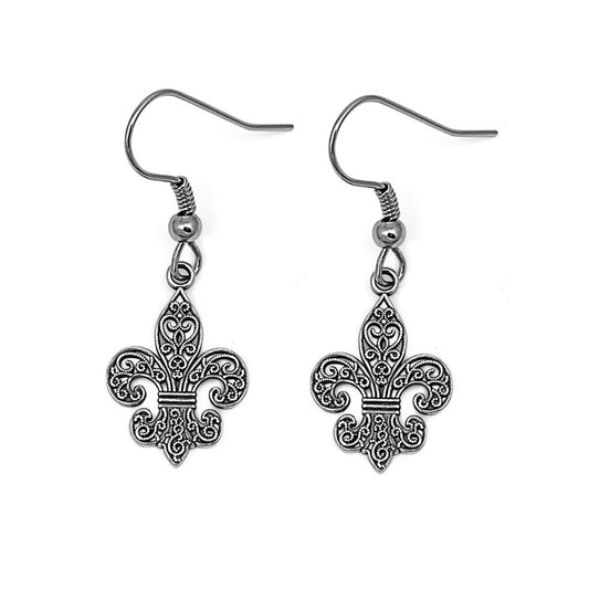 Silver Earrings - Fleur De Lise