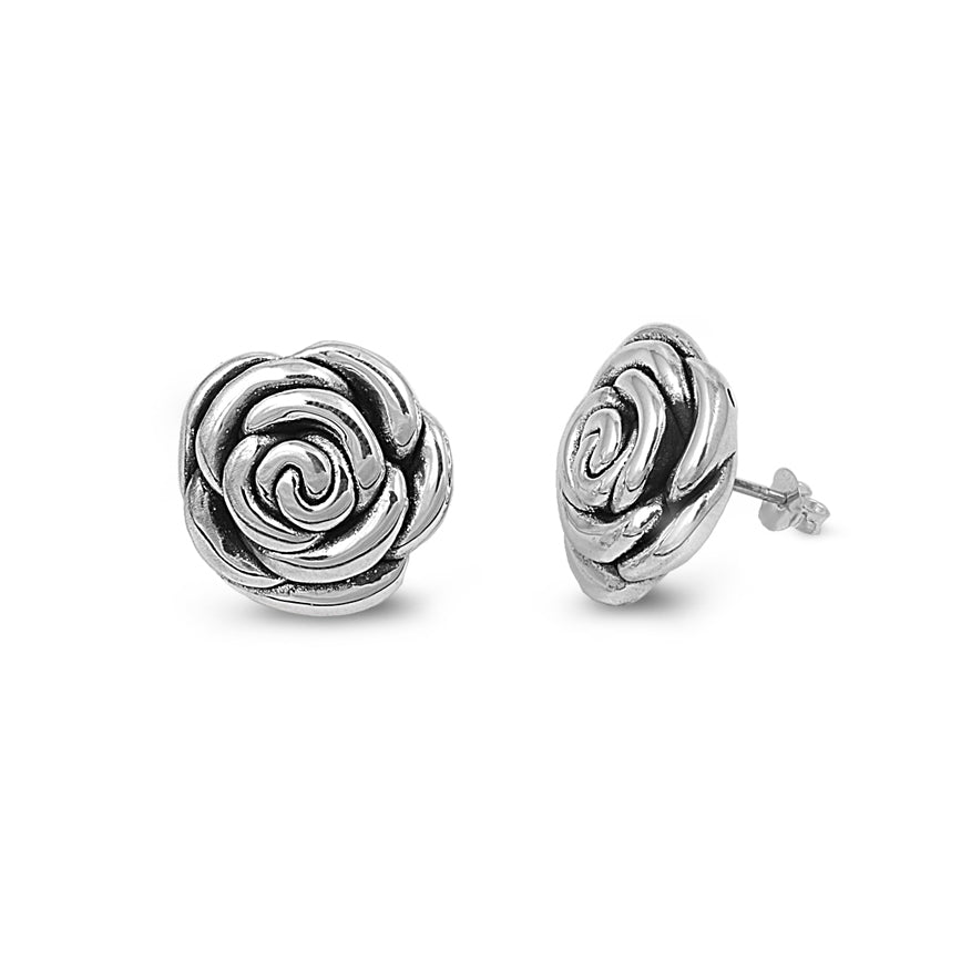 Silver Earrings - Rose
