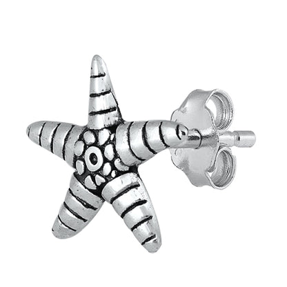 Silver Stud Earrings - Starfish