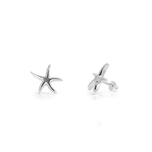 Silver Stud Earrings - Starfish