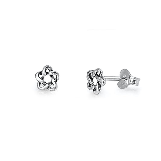Silver Stud Earrings - Celtic Design