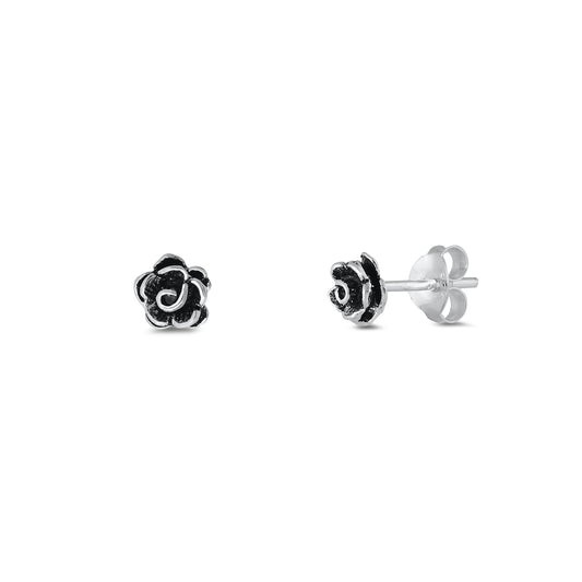 Silver Stud Earrings - Flower