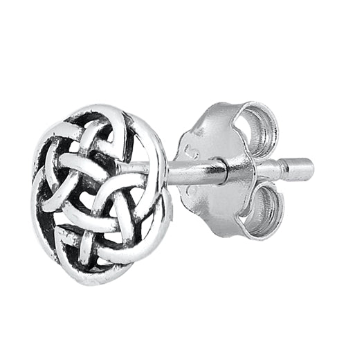Silver Stud Earrings - Celtic Design