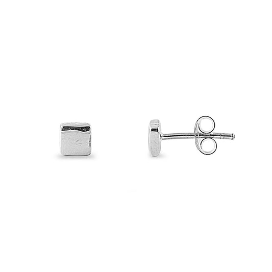 Silver Stud Earrings - Square