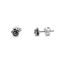 Silver Stud Earrings - Rose