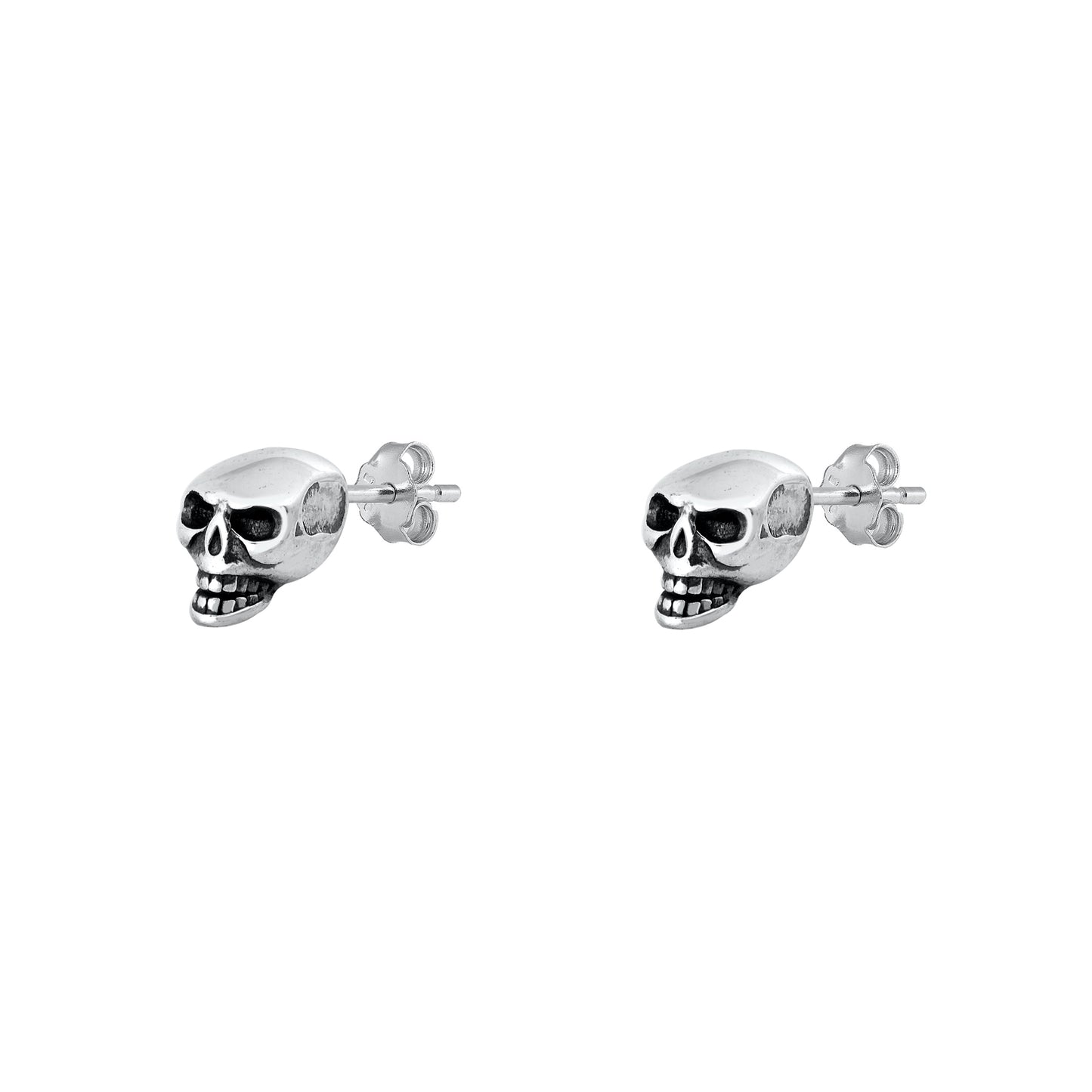 Silver Stud Earrings - Skull