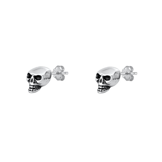 Silver Stud Earrings - Skull
