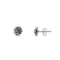 Silver Stud Earrings - Rose