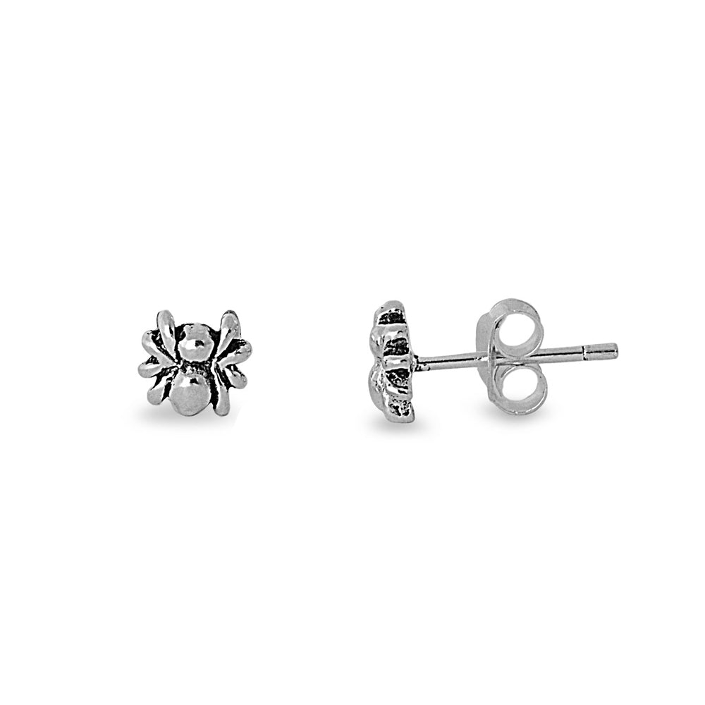 Silver Stud Earrings - Spider