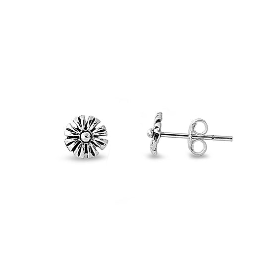 Silver Stud Earrings - Sunflower