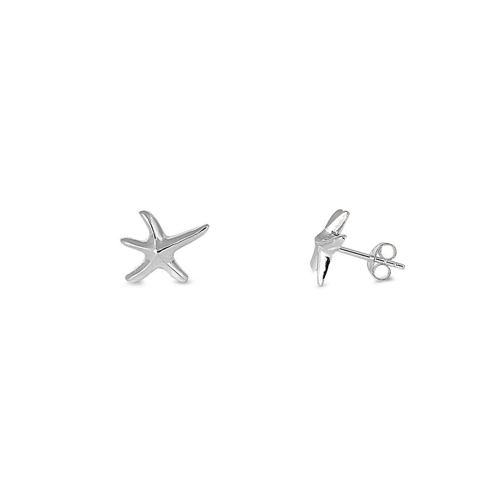 Silver Stud Earrings - Starfish