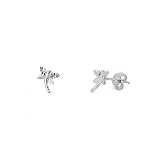 Silver Stud Earrings - Dragonfly