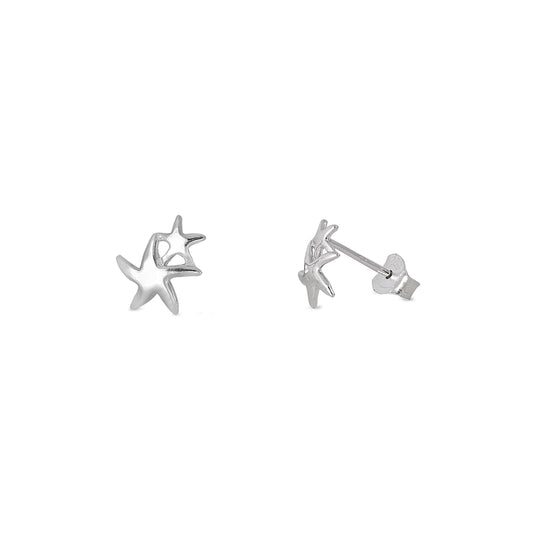Silver Stud Earrings - Starfish