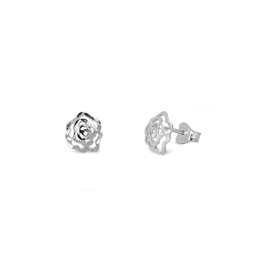 Silver Stud Earrings - Flower