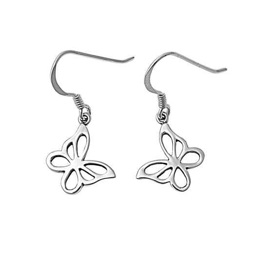 Silver Earrings - Butterfly Stencil