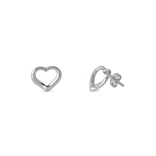 Silver Stud Earrings - Heart