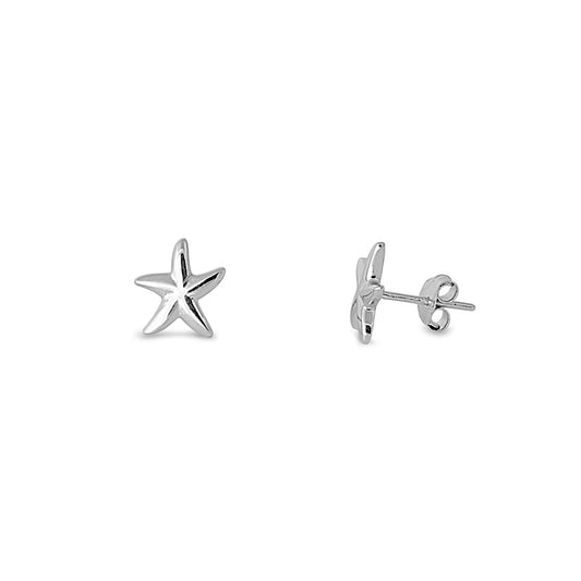 Silver Stud Earrings - Starfish