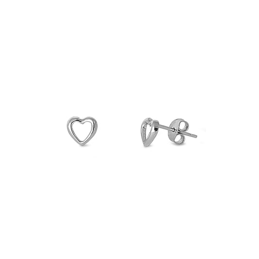 Silver Stud Earrings - Heart