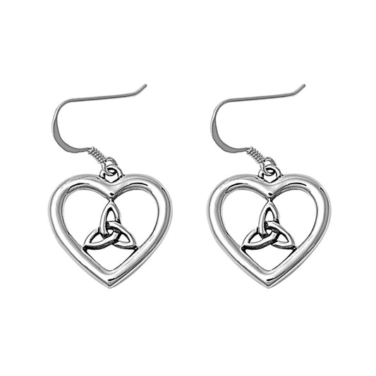 Silver Earrings - Celtic Heart