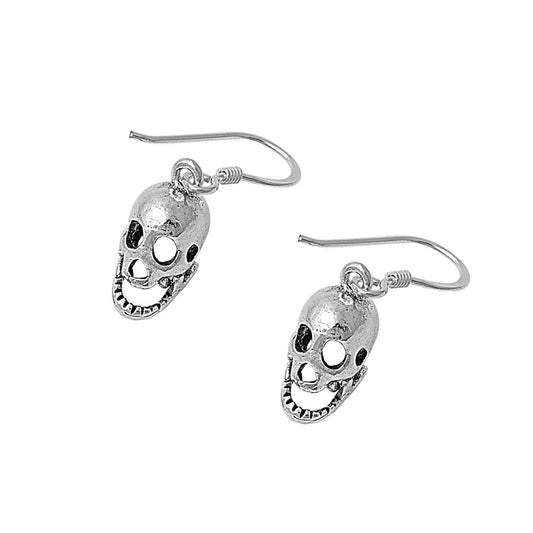 Silver Earrings - Skull Head