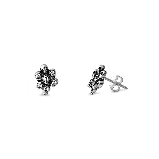 Silver Stud Earrings - Skull